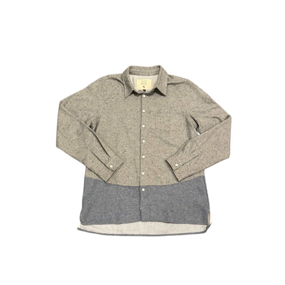 Native Youth Men’s Flannel Button Up Long Sleeve Shirt Size L Light Gray…​​ - Picture 2 of 8